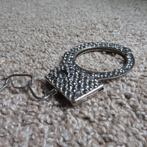Silver Glitter Handcuffs Costume/Halloween - Picture 2 of 3